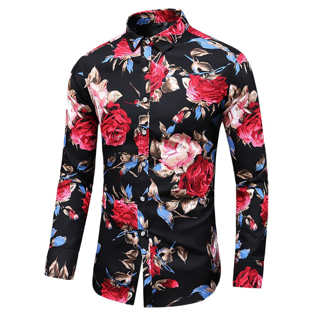 Herren-Blumenhemd im romantischen Design
