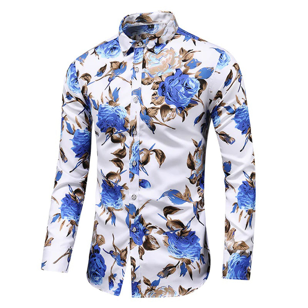 Herren-Blumenhemd im romantischen Design