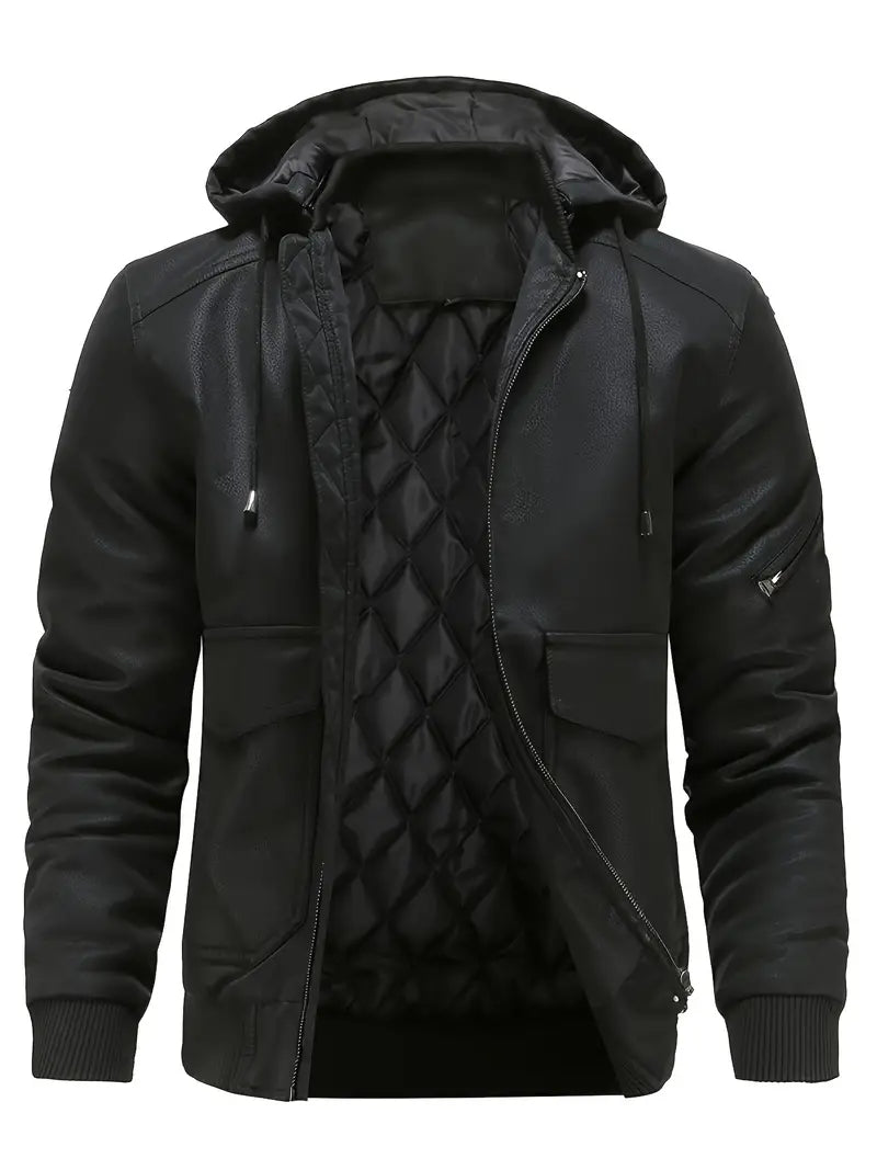 Herren-Bomberjacke mit Kapuze