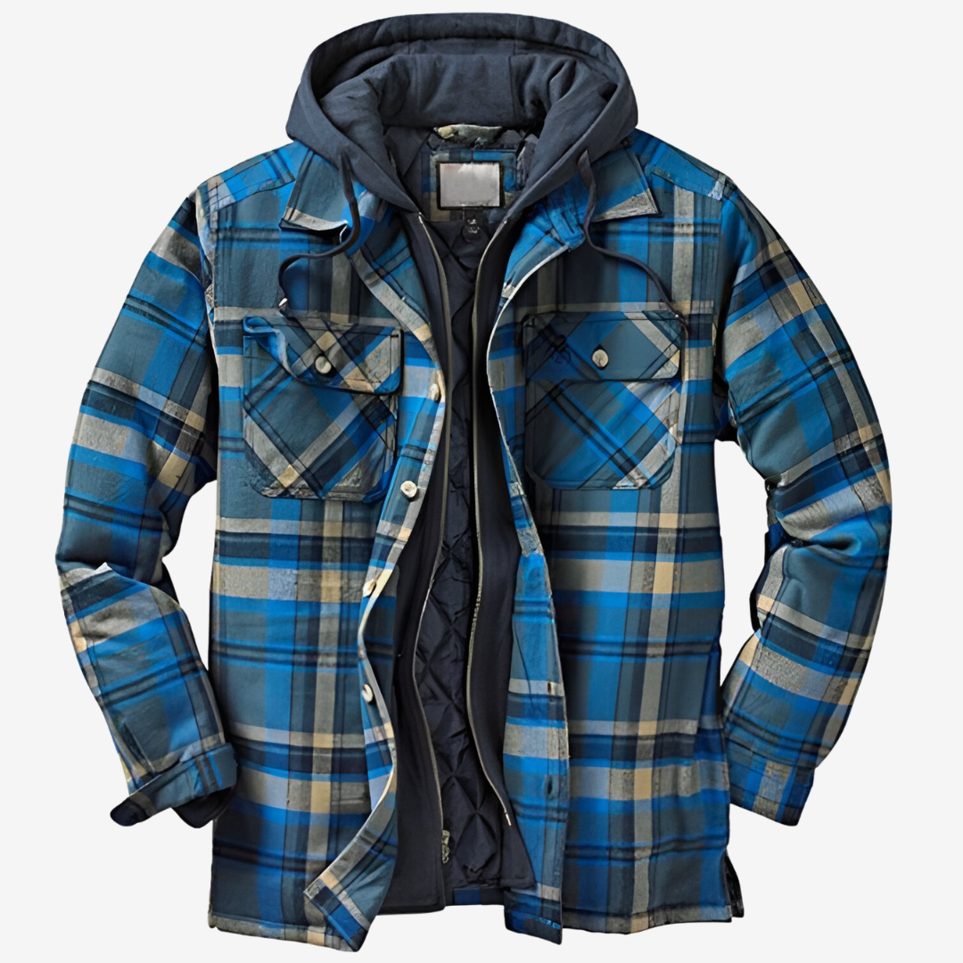 Herren-Bomberjacke mit Kapuze und Steppfutter