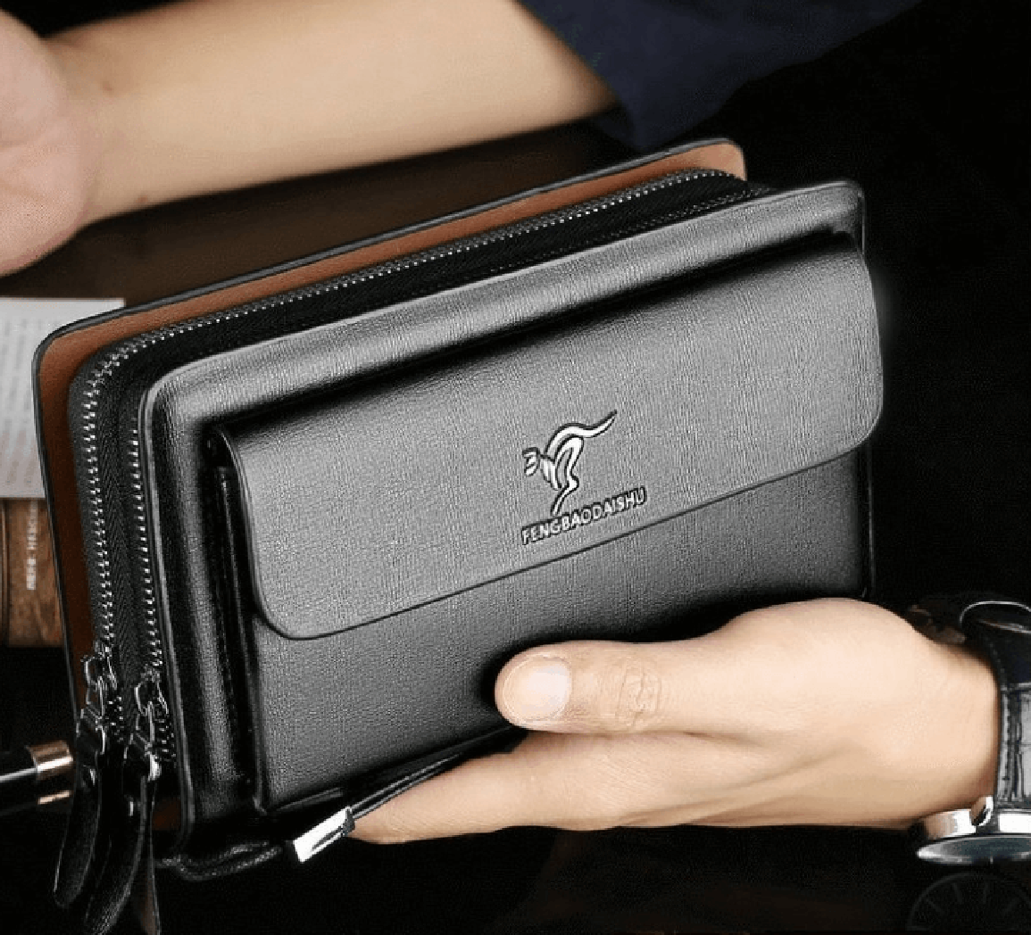 Herren-Clutch aus PU-Leder