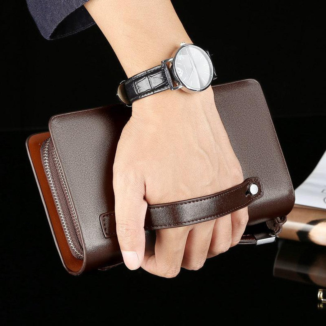 Herren-Clutch aus PU-Leder
