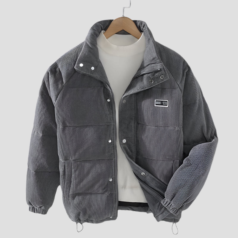 Herren-Cord-Pufferjacke
