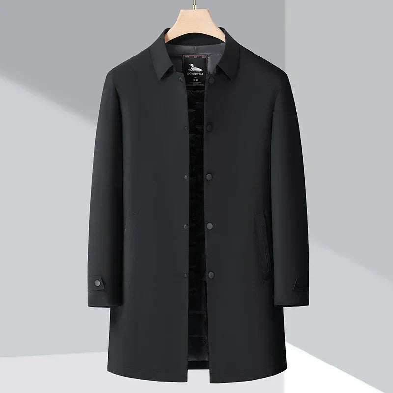Herren-Daunen-Trenchcoat – zeitlos und warm für den Alltag