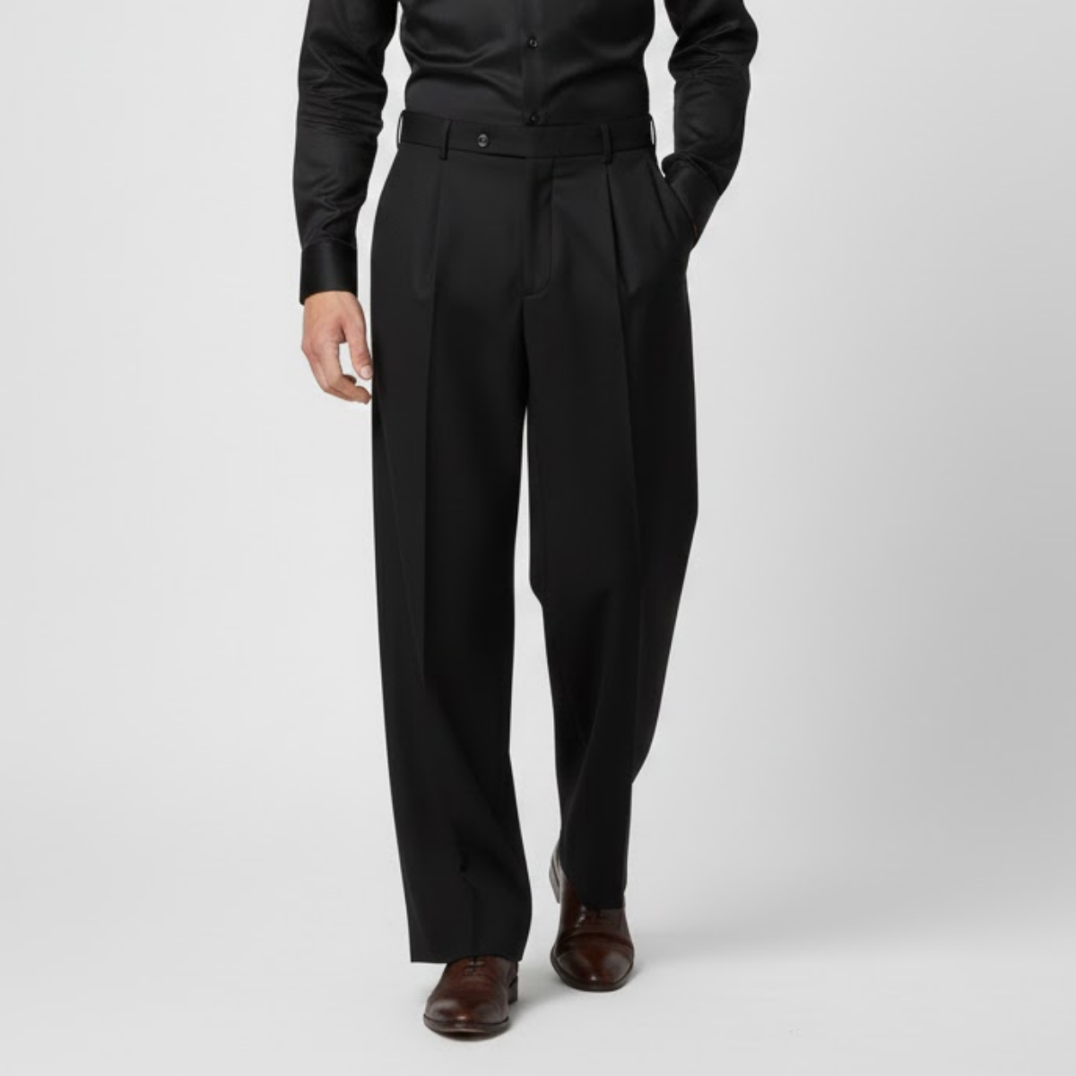 Herren-Faltenhose mit weitem Bein – Moderner Casual-Stil