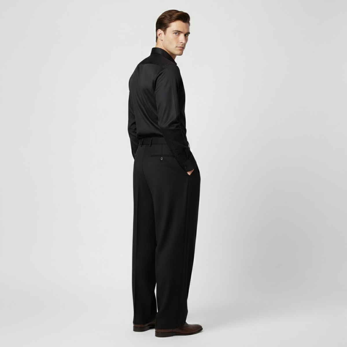 Herren-Faltenhose mit weitem Bein – Moderner Casual-Stil