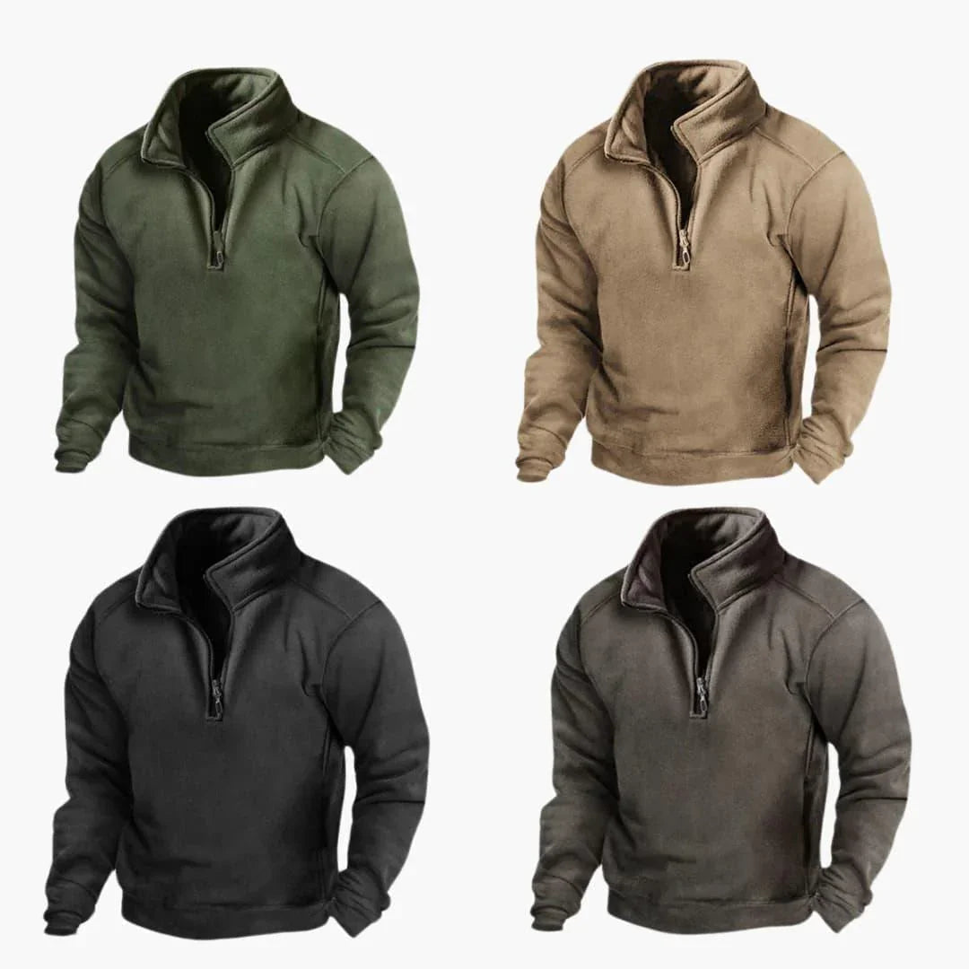 Herren-Fleecejacke mit Viertel-Reißverschluss