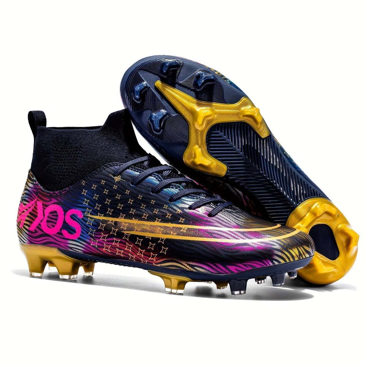 Herren-Fußballschuhe mit Grip und hohem Schaft