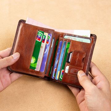 Herren-Geldbörse aus echtem Leder mit RFID-Schutz