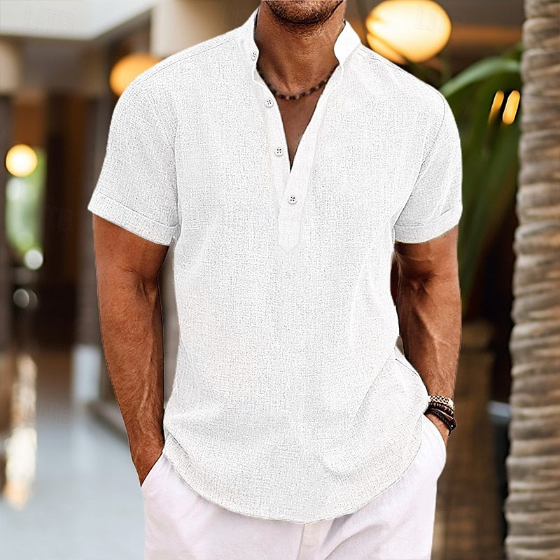 Herren-Henley-T-Shirt mit kurzen Ärmeln