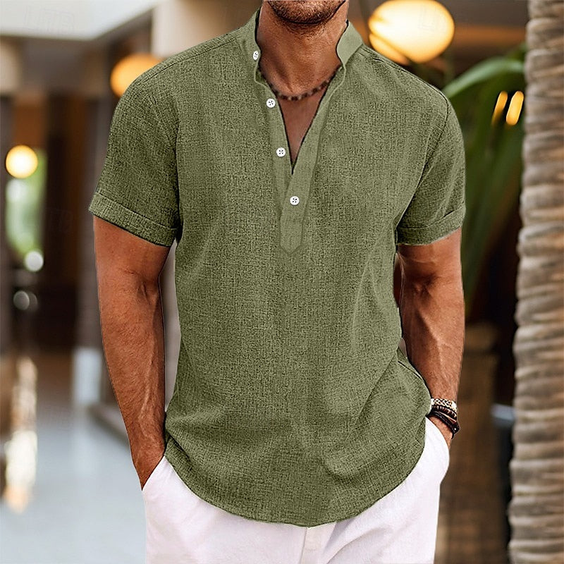 Herren-Henley-T-Shirt mit kurzen Ärmeln