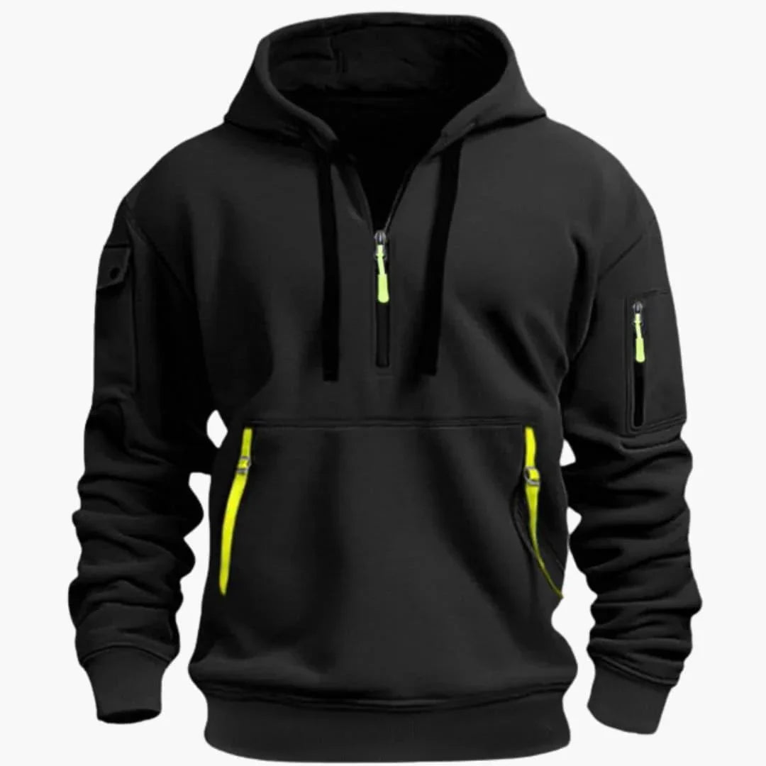 Herren-Hoodie mit verstellbarer Kapuze und Reißverschlusstaschen