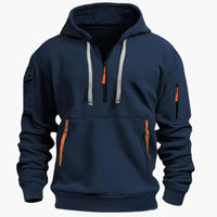 Herren-Hoodie mit verstellbarer Kapuze und Reißverschlusstaschen