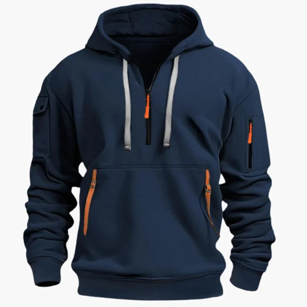 Herren-Hoodie mit verstellbarer Kapuze und Reißverschlusstaschen