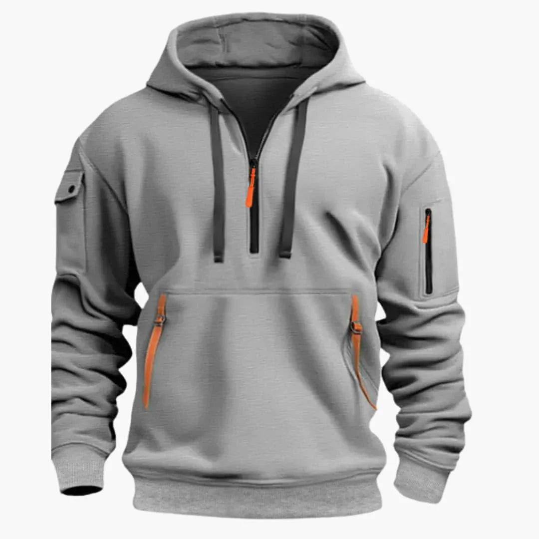 Herren-Hoodie mit verstellbarer Kapuze und Reißverschlusstaschen