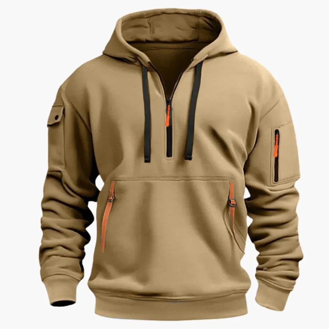 Herren-Hoodie mit verstellbarer Kapuze und Reißverschlusstaschen