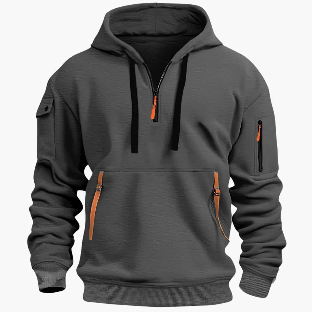 Herren-Hoodie mit verstellbarer Kapuze und Reißverschlusstaschen