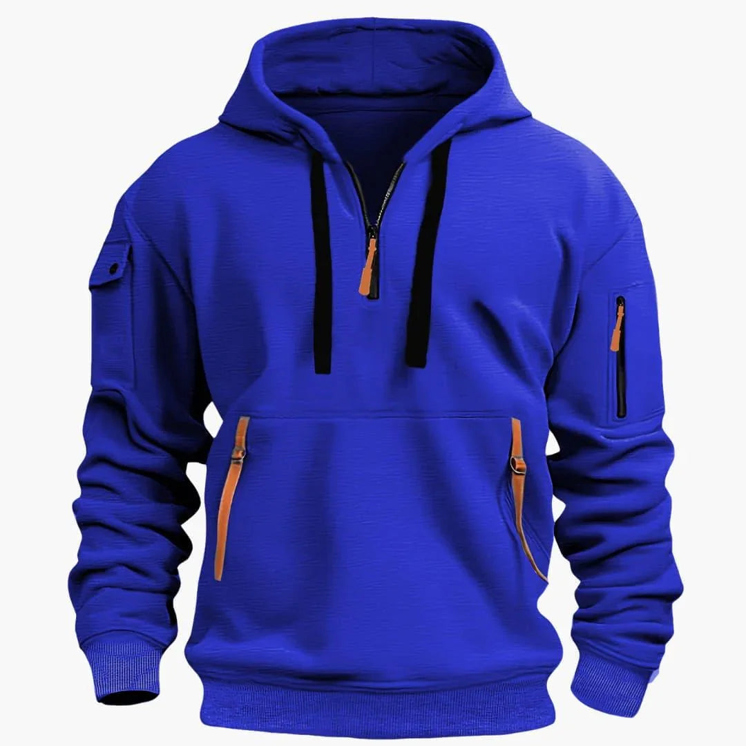 Herren-Hoodie mit verstellbarer Kapuze und Reißverschlusstaschen