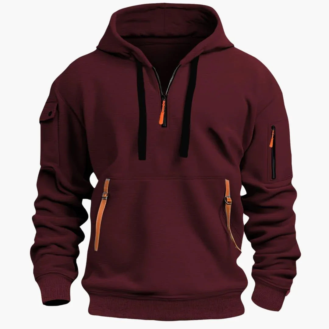 Herren-Hoodie mit verstellbarer Kapuze und Reißverschlusstaschen