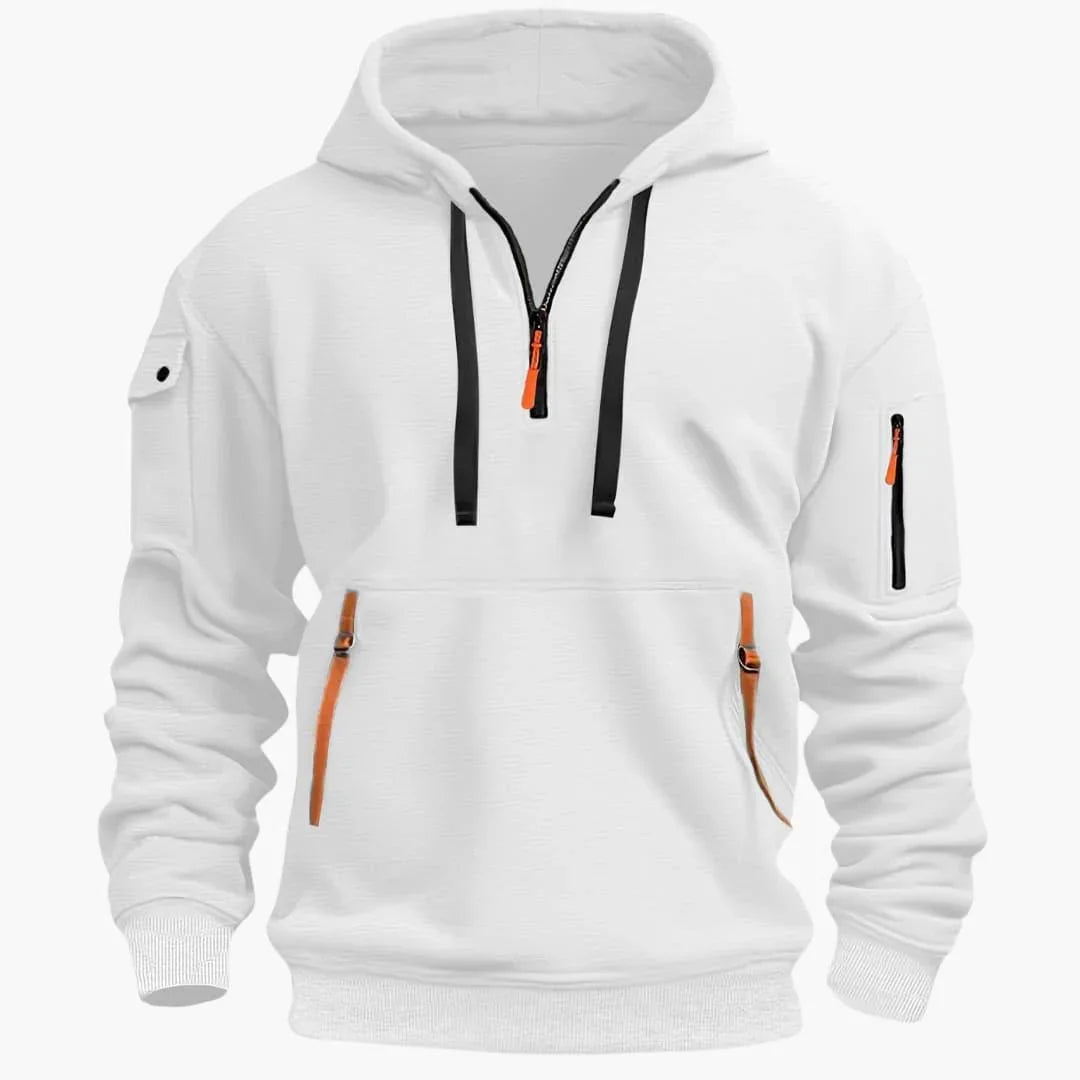 Herren-Hoodie mit verstellbarer Kapuze und Reißverschlusstaschen