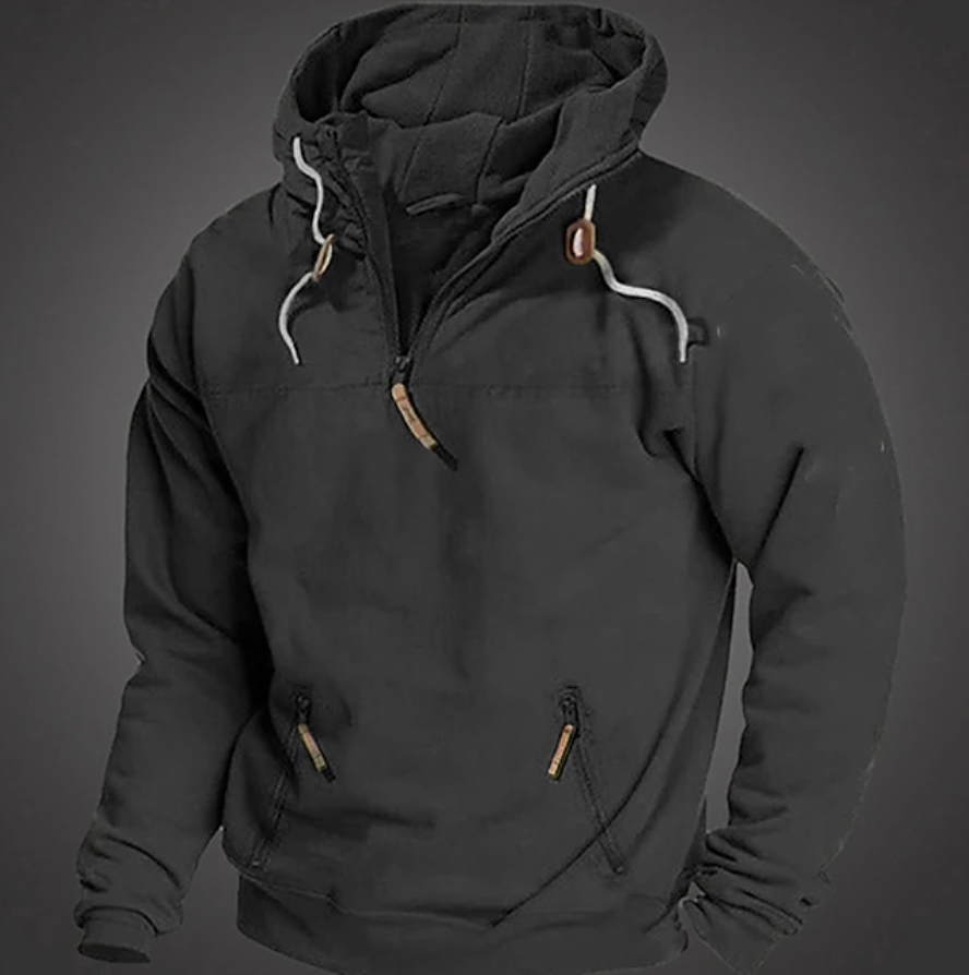 Herren-Hoodie mit Viertelreißverschluss
