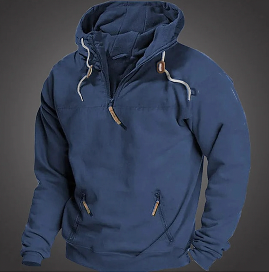 Herren-Hoodie mit Viertelreißverschluss