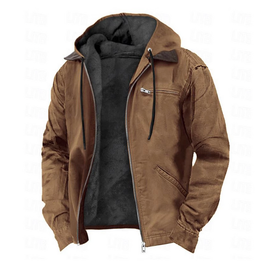 Herren-Jacke mit Kapuze und durchgehendem Reißverschluss