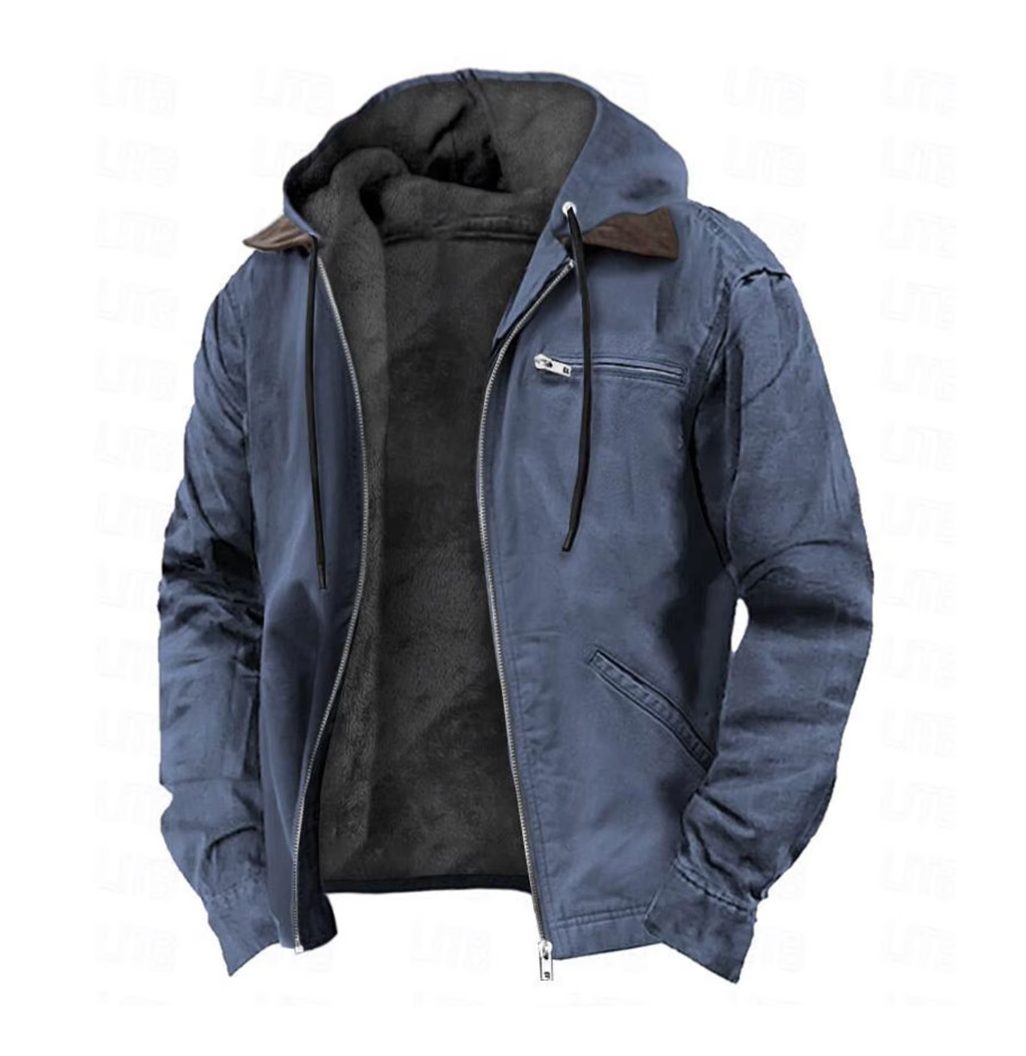 Herren-Jacke mit Kapuze und durchgehendem Reißverschluss