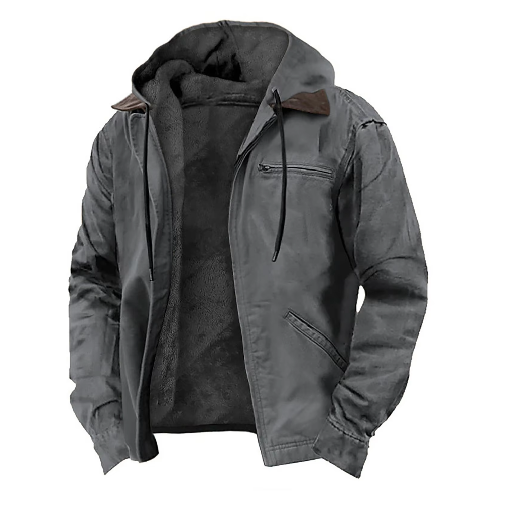 Herren-Jacke mit Kapuze und durchgehendem Reißverschluss