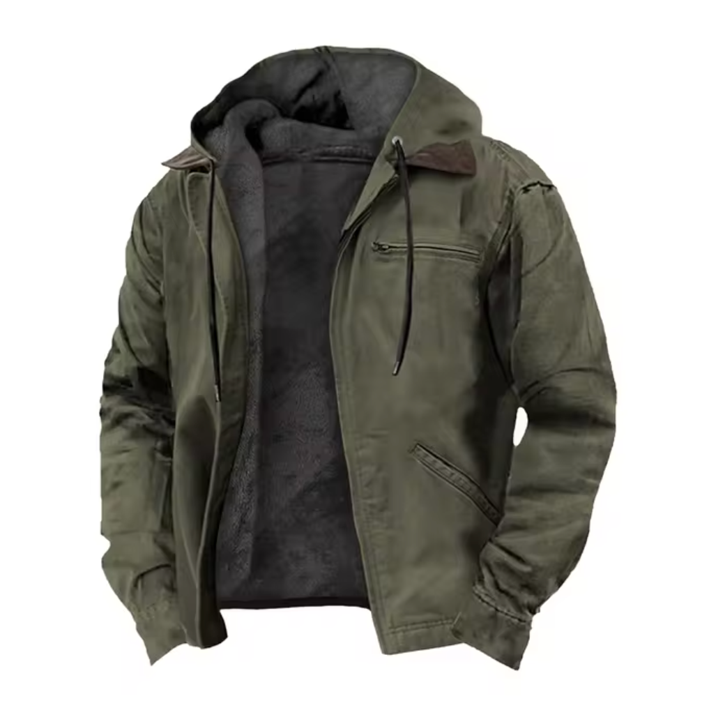 Herren-Jacke mit Kapuze und durchgehendem Reißverschluss
