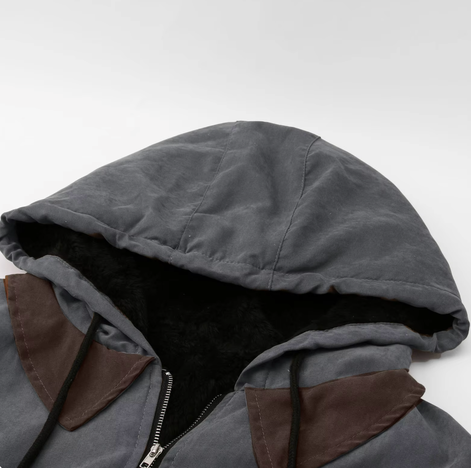 Herren-Jacke mit Kapuze und durchgehendem Reißverschluss