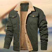 Herren-Jacke mit Knöpfen und Sherpa-Kragen