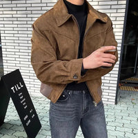 Herren-Jacke mit Reißverschluss, langen Ärmeln und Umlegekragen