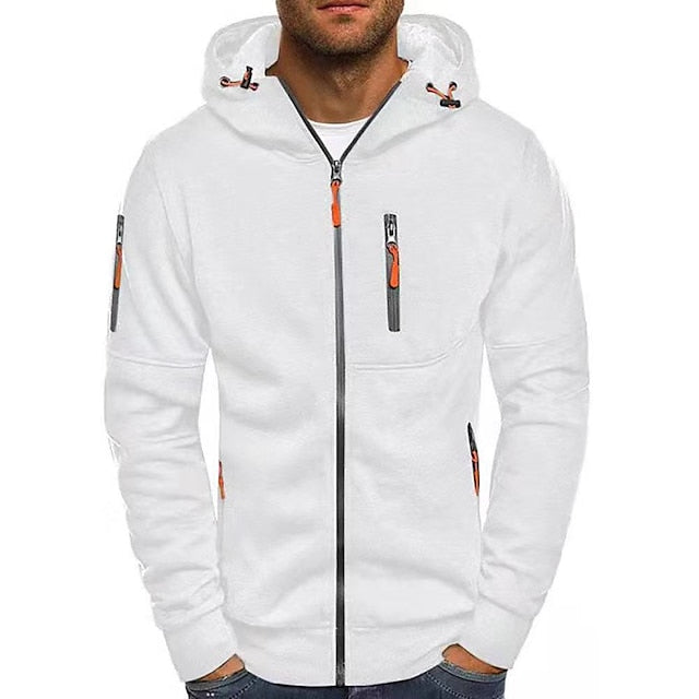 Herren-Kapuzenjacke aus Baumwolle mit Reißverschluss