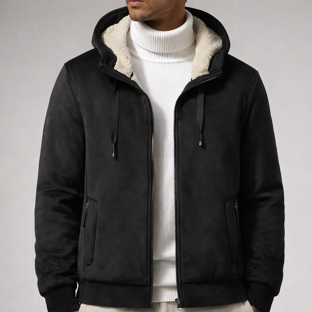 Herren-Kapuzenjacke mit Sherpa-Futter