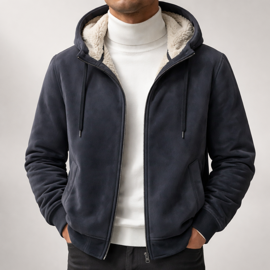 Herren-Kapuzenjacke mit Sherpa-Futter