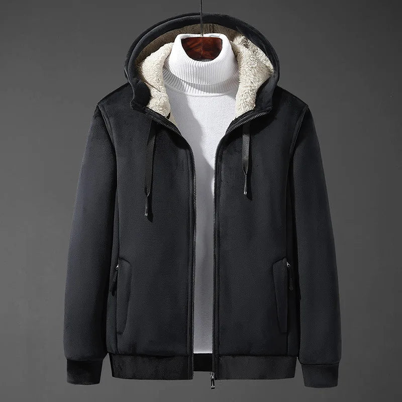 Herren-Kapuzenjacke mit Sherpa-Futter