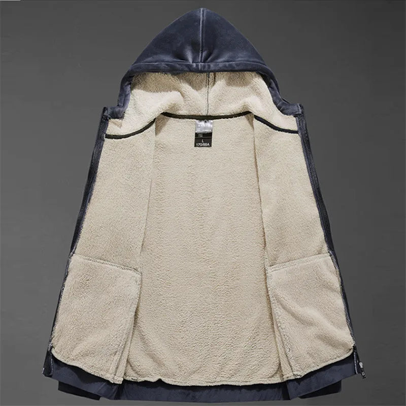 Herren-Kapuzenjacke mit Sherpa-Futter