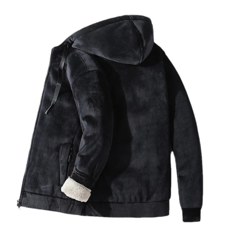 Herren-Kapuzenjacke mit Sherpa-Futter