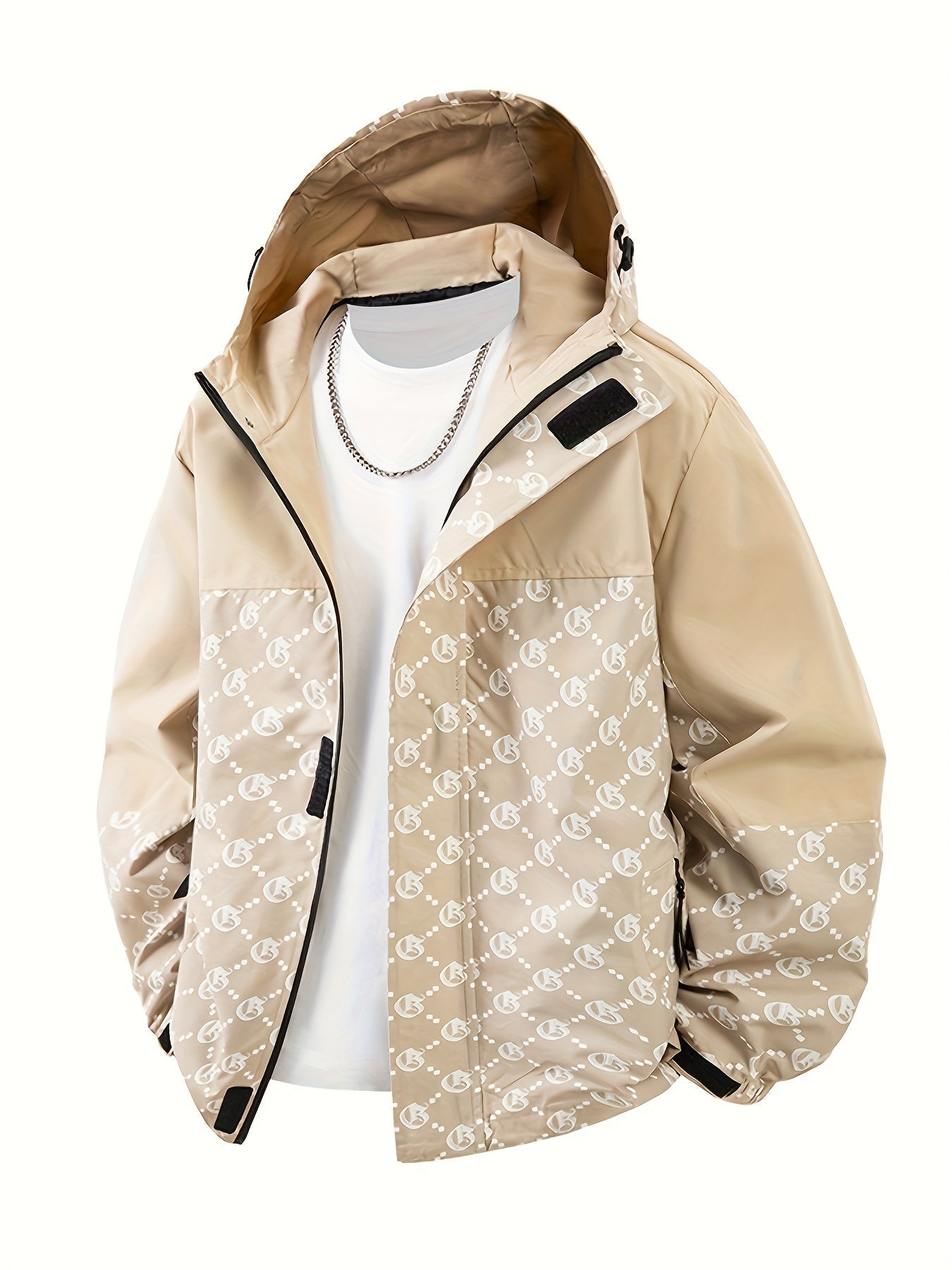 Herren-Kapuzenjacke | Reguläre Passform | Windbreaker mit Reißverschluss | Outdoor-Freizeitlook