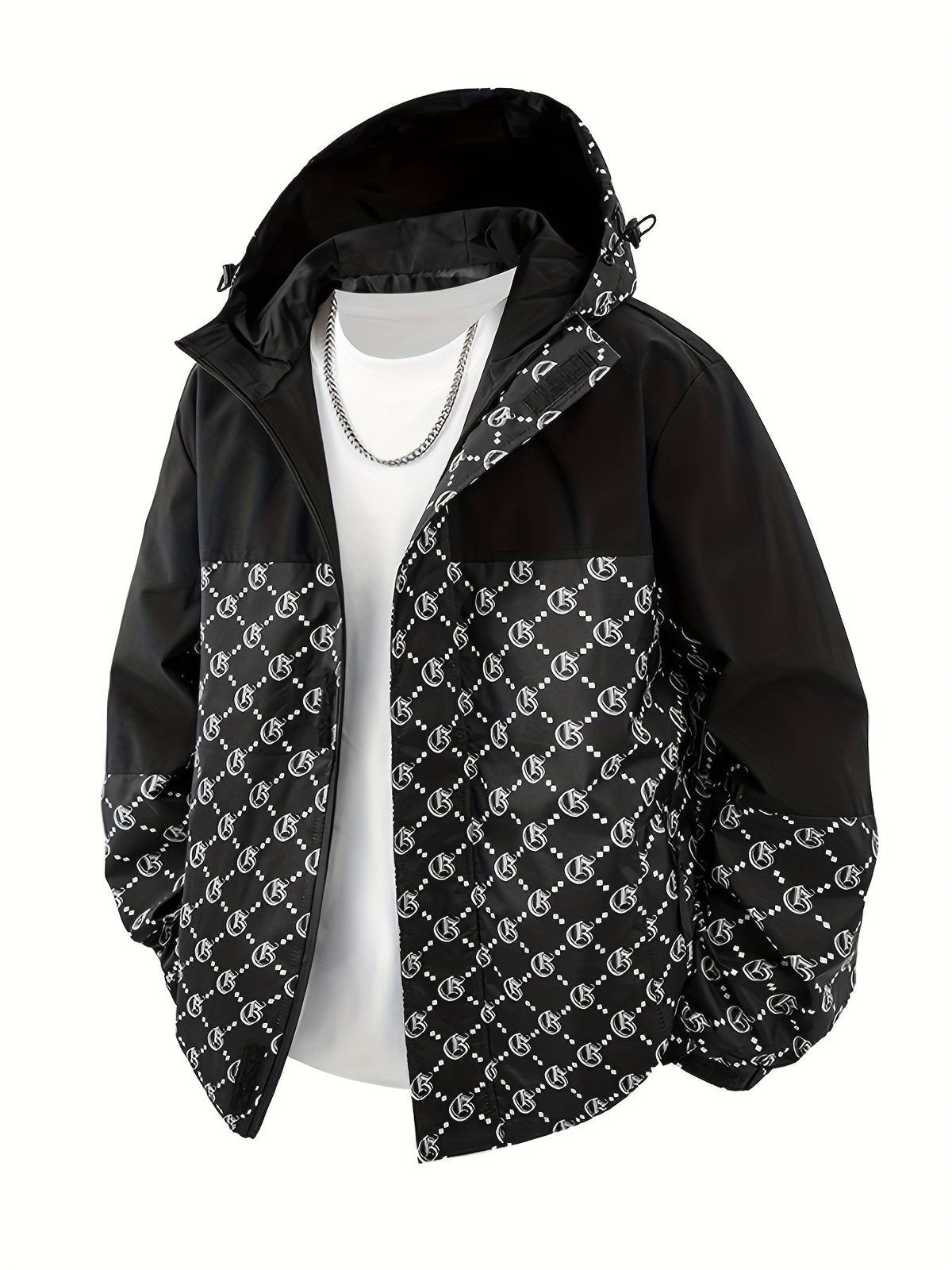 Herren-Kapuzenjacke | Reguläre Passform | Windbreaker mit Reißverschluss | Outdoor-Freizeitlook