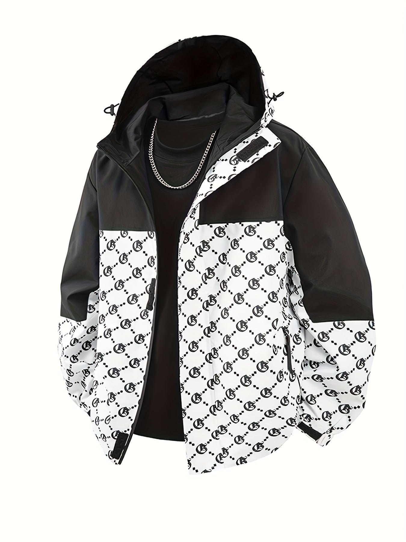 Herren-Kapuzenjacke | Reguläre Passform | Windbreaker mit Reißverschluss | Outdoor-Freizeitlook