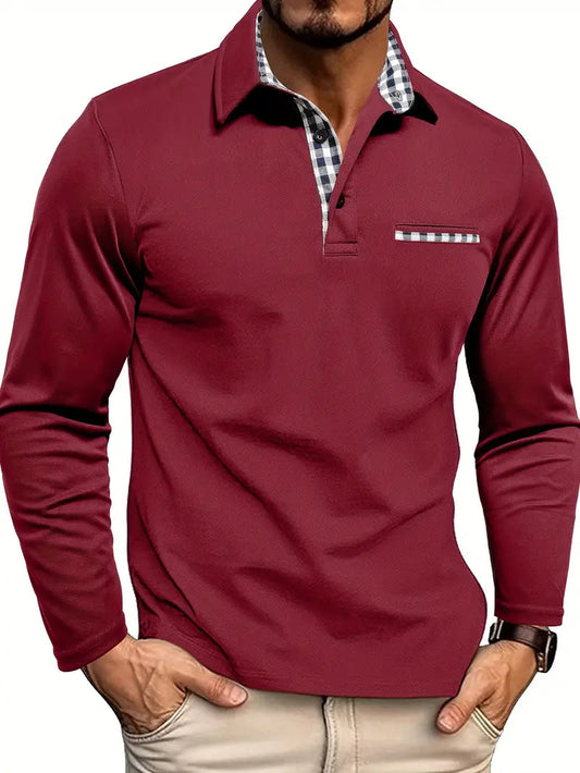 Herren-Langarm-Poloshirt