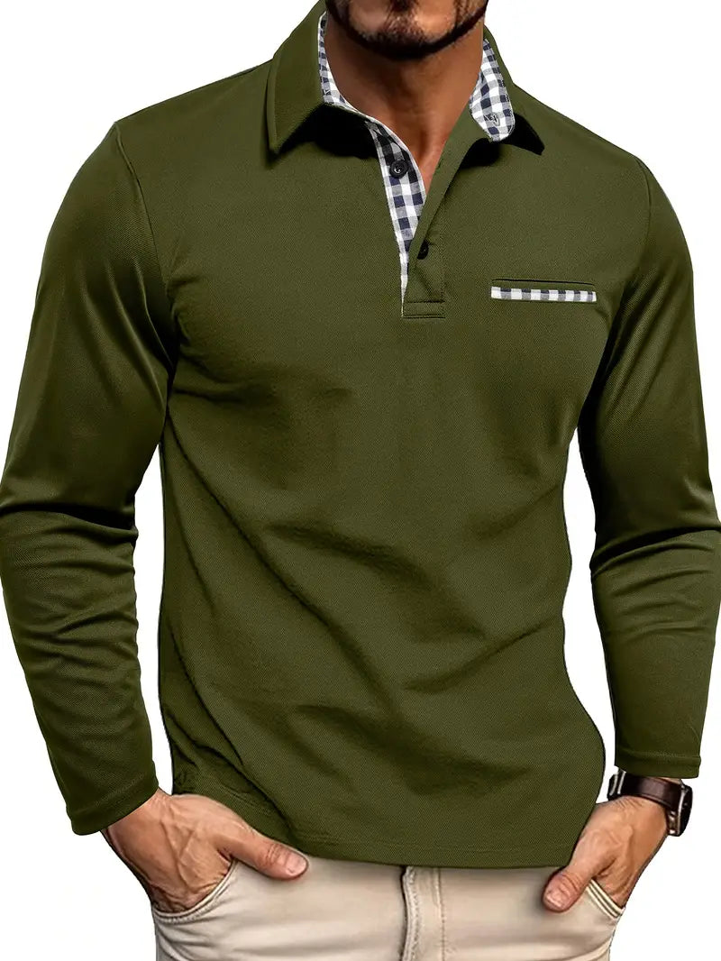 Herren-Langarm-Poloshirt