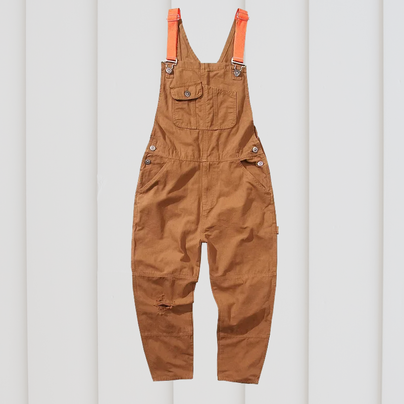 Herren-Latzhose mit verstellbaren Trägern und funktionellen Taschen – Arbeitskleidung aus Baumwolle