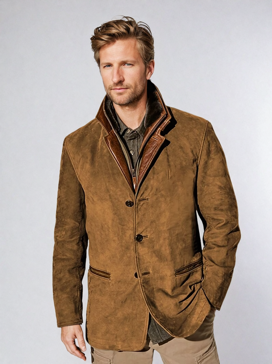 Herren-Lederjacke aus Hirschleder im Vintage-Stil – Klassische Eleganz & moderner Komfort