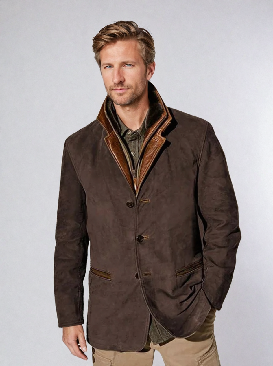 Herren-Lederjacke aus Hirschleder im Vintage-Stil – Klassische Eleganz & moderner Komfort