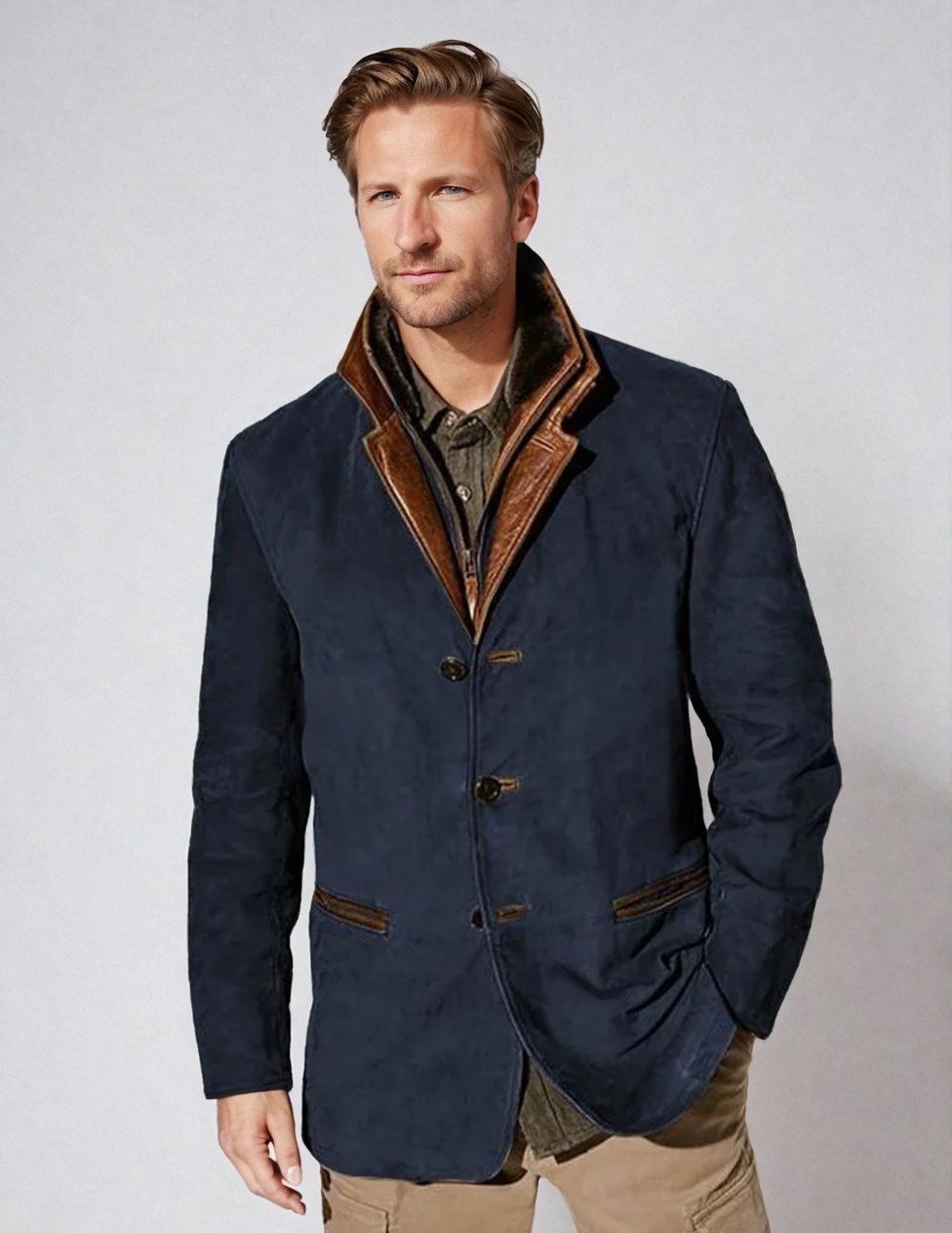 Herren-Lederjacke aus Hirschleder im Vintage-Stil – Klassische Eleganz & moderner Komfort