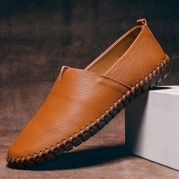 Herren-Loafer aus Kunstleder – Slip-On-Schuhe mit Mokassin-Naht