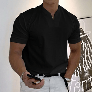 Herren-Poloshirt im Slim Fit mit elegantem V-Ausschnitt
